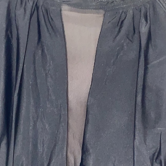 HOLIPICK WO SIZE LARGE BLACK MESH SHEER INSET RUCHED MIDDLE ONE PIECE SWIMSUIT - Picture 4 of 13